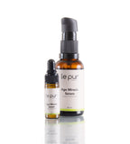 Le Pur Organics Age Miracle Serum bottle with dropper, showcasing its packaging for organic anti-aging skincare.
