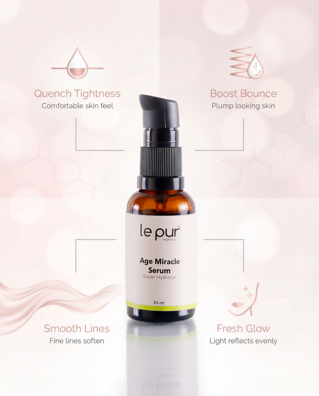 Urban skincare visual showing a hydration serum positioned for anti-pollution, comfort-first skin support.