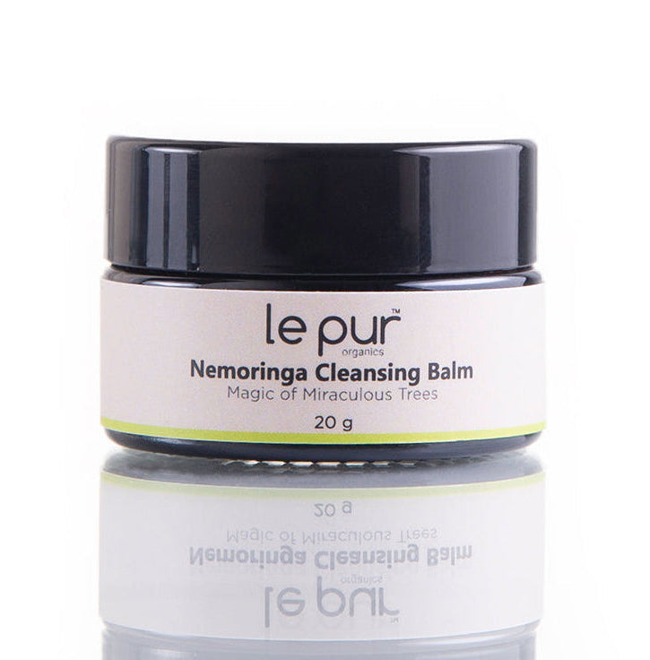 Nemoringa Cleansing Balm by Le Pur Organics, 20g jar with smooth balm texture, ideal for gentle facial cleansing.