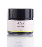 Le Pur Organics overnight lip mask in a jar, designed to moisturize and nourish lips while sleeping.