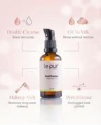 Multitasker emulsifying cleansing oil turning milky with water during rinse