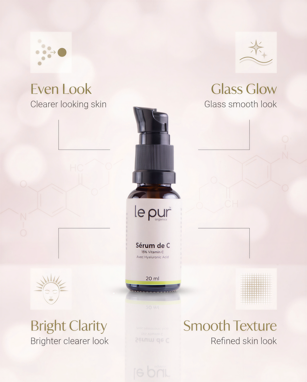 Sérum De C serum texture pressed into skin for a smoother-looking finish